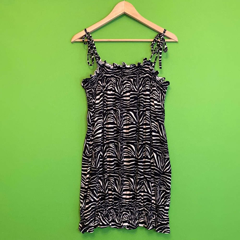 Zebra Black & Cream Convertible Dress